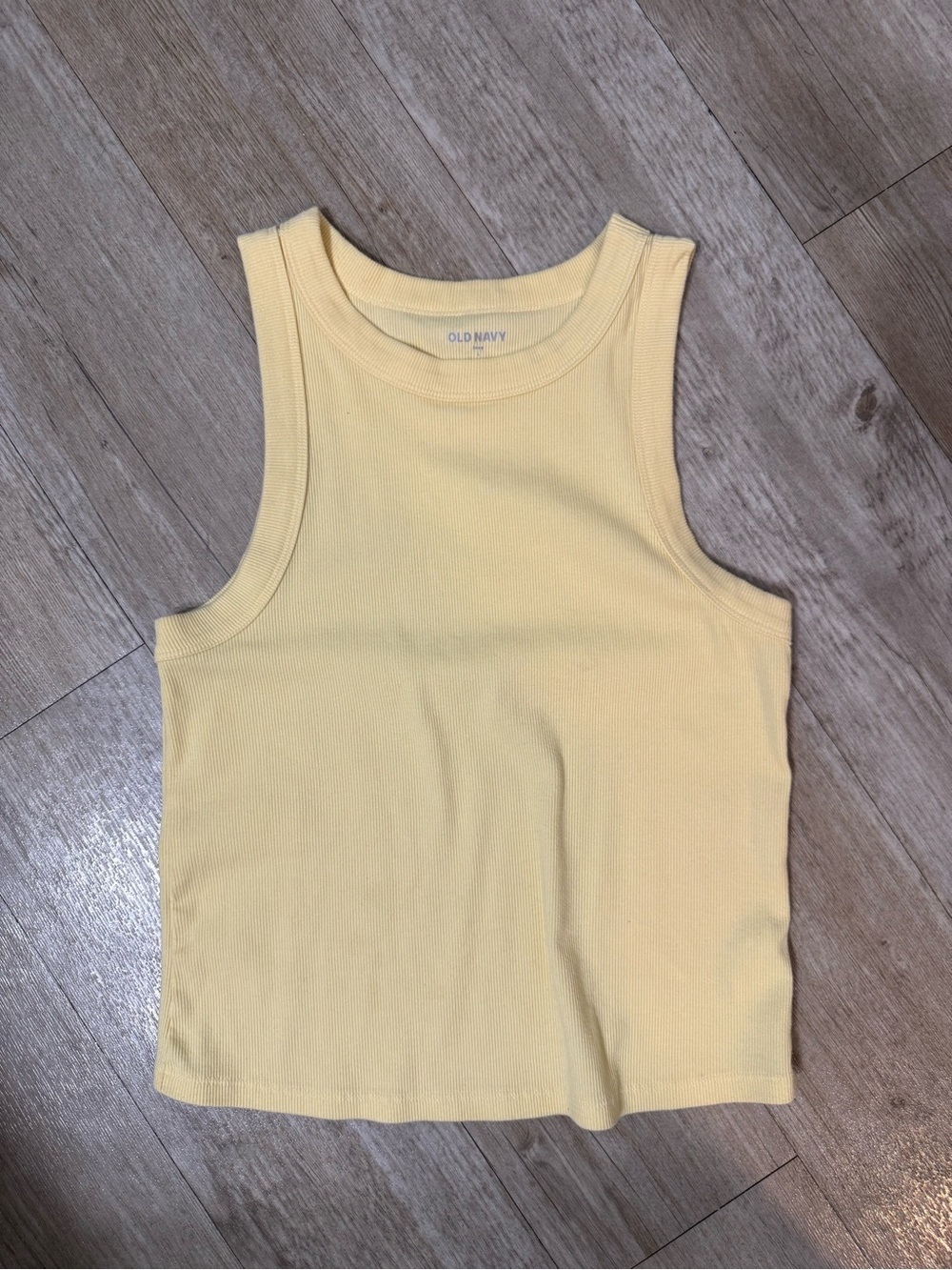 Old Navy Women's Pale Yellow Ribbed Tank